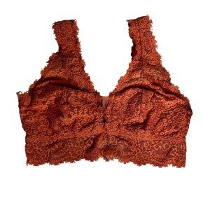 Aerie Bralette Womens Large Orange Lace Adjustable Straps